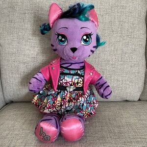 Build A Bear Honey Girl Teegan Purple Tiger Pink Leather Jacket Dress